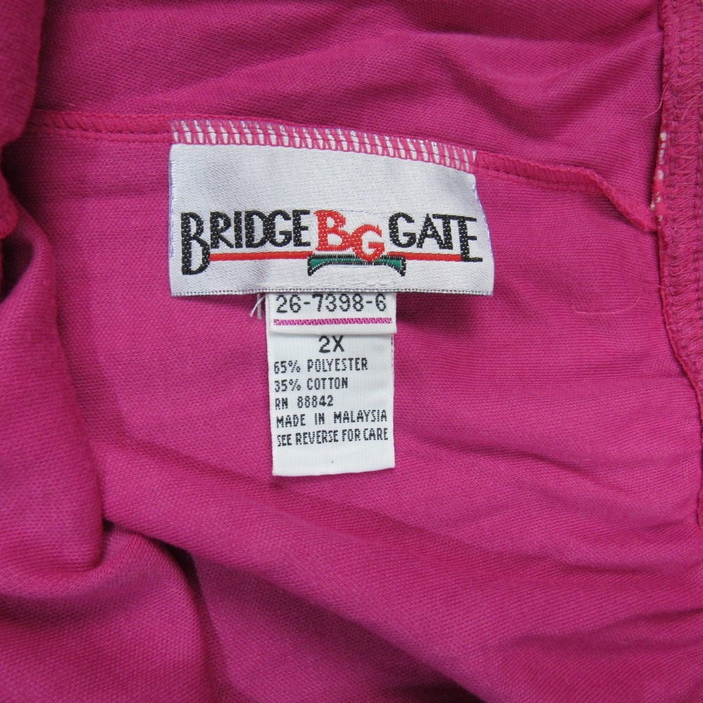 Bridge Gate Womens 2X Pink Knit Elastic Waist Casual Pants Side Pockets - Picture 2 of 8